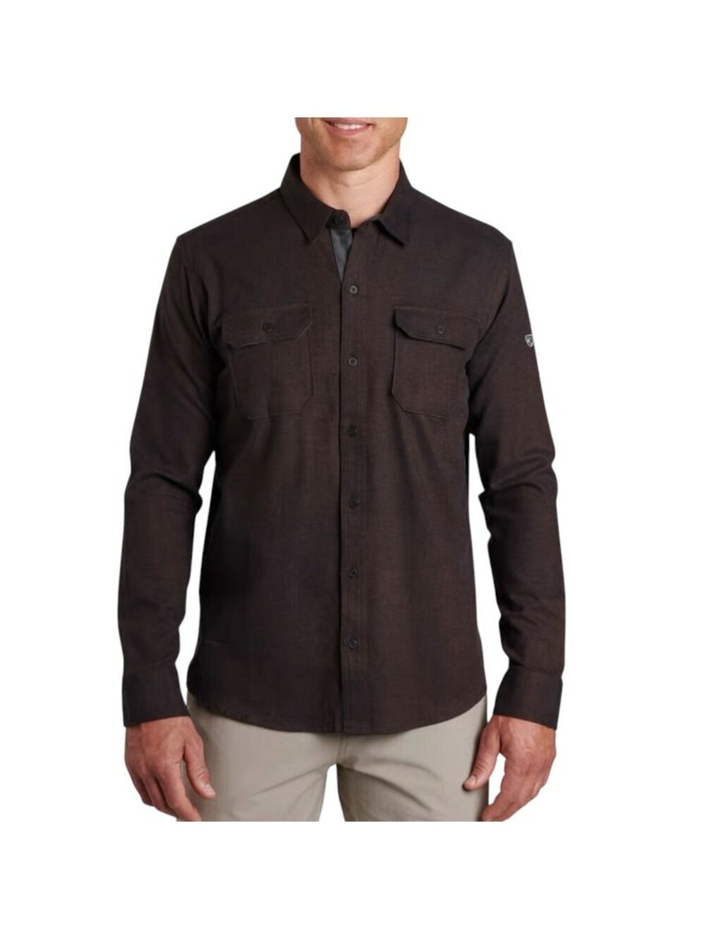 Kuhl Descendr Flannel XL Long Sleeve Shirt Men Brown Outdoors Performance